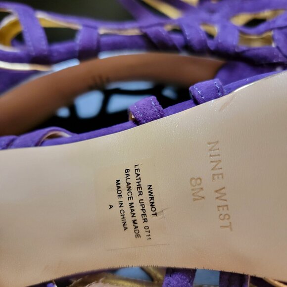 Nine West Platform Stiletto Heel – purple suede 8M. - Picture 6 of 10